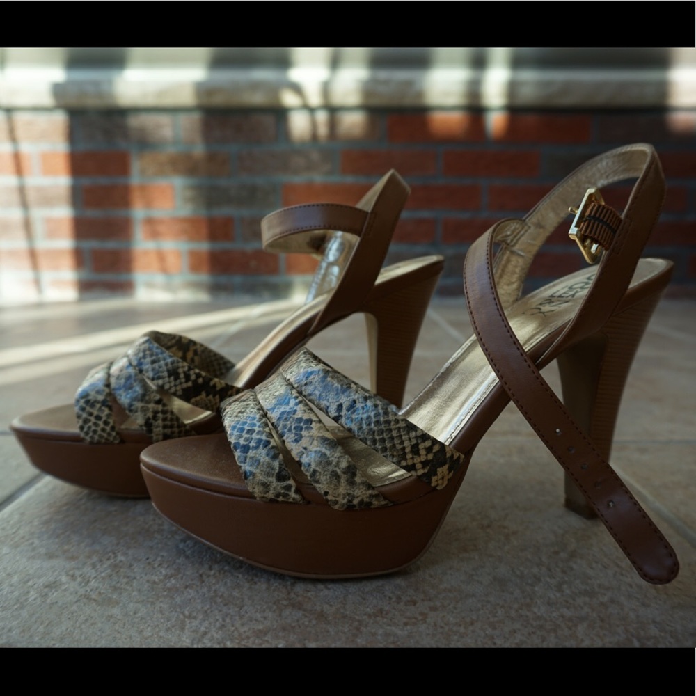 New York and Company Brown Platform Heels